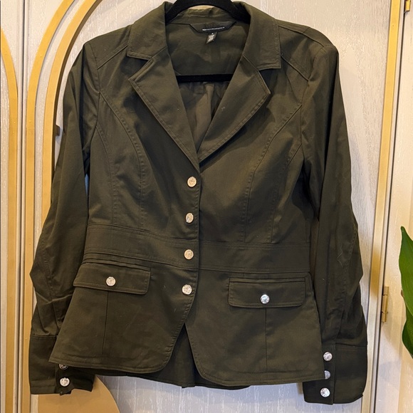 White House Black Market Dark Green Blazer - Picture 3 of 10